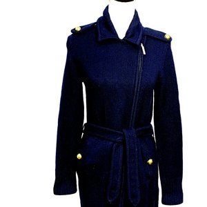 Tory Burch Navy Coat Sweater Gold Buttons Size XS
